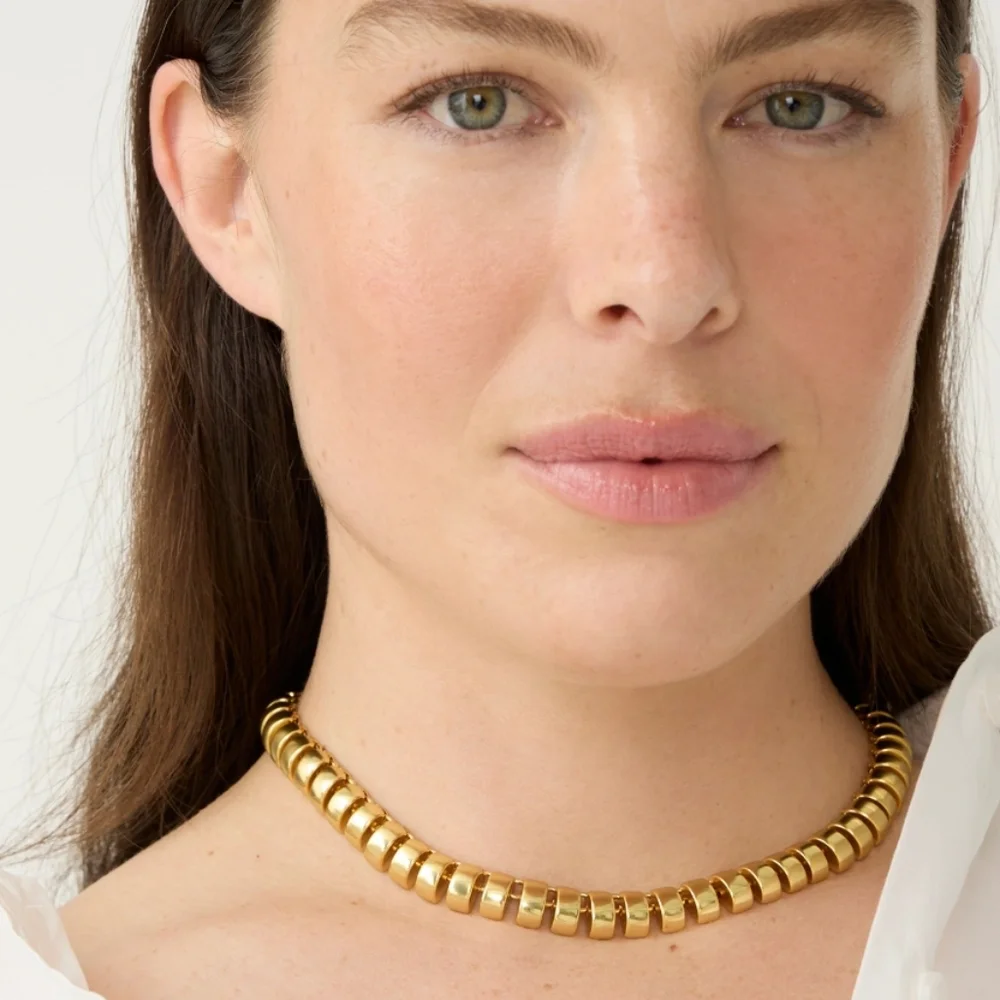 Jcrew Gold Ridged Necklace